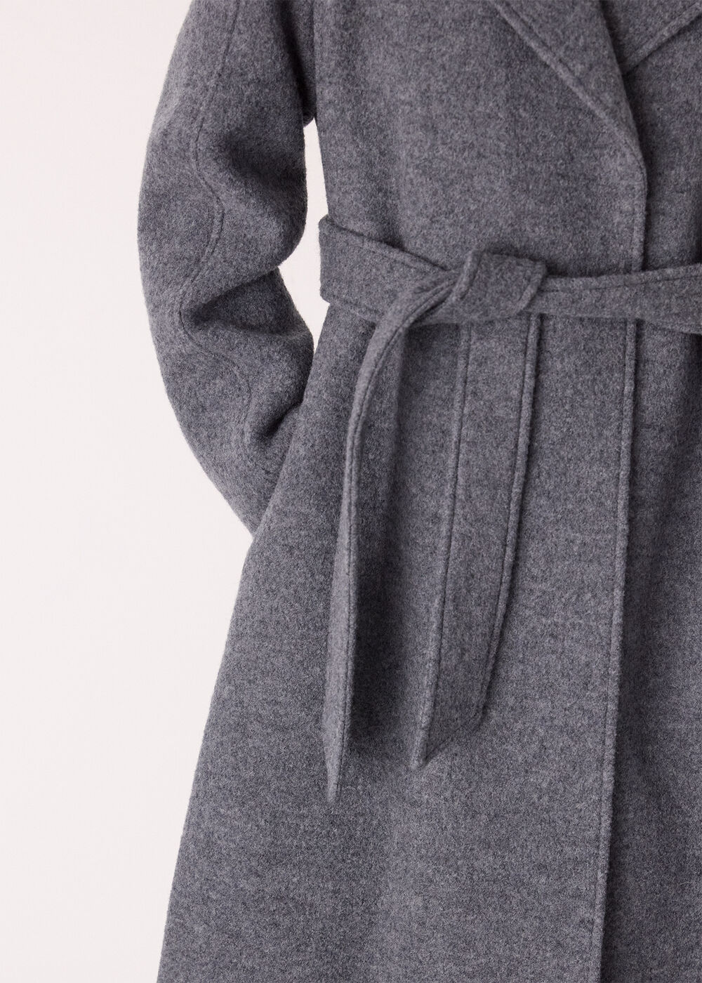 Petite Long Belted Wool Coat
